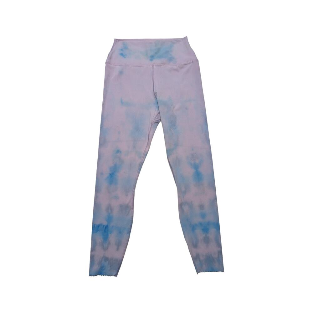 Spiritual Gangster Tie Dye Scallop Hem Leggings Pink Blue Womens Medium Workout